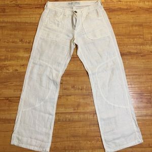 Freeman T Porter Women 100 % Linen White Pants